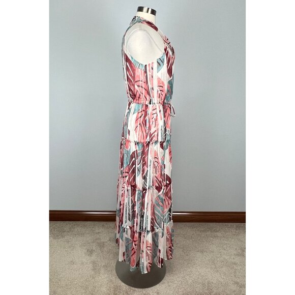 INC International Concepts Womens Printed Halter Maxi Dress Blue Salmon size M - Picture 8 of 16